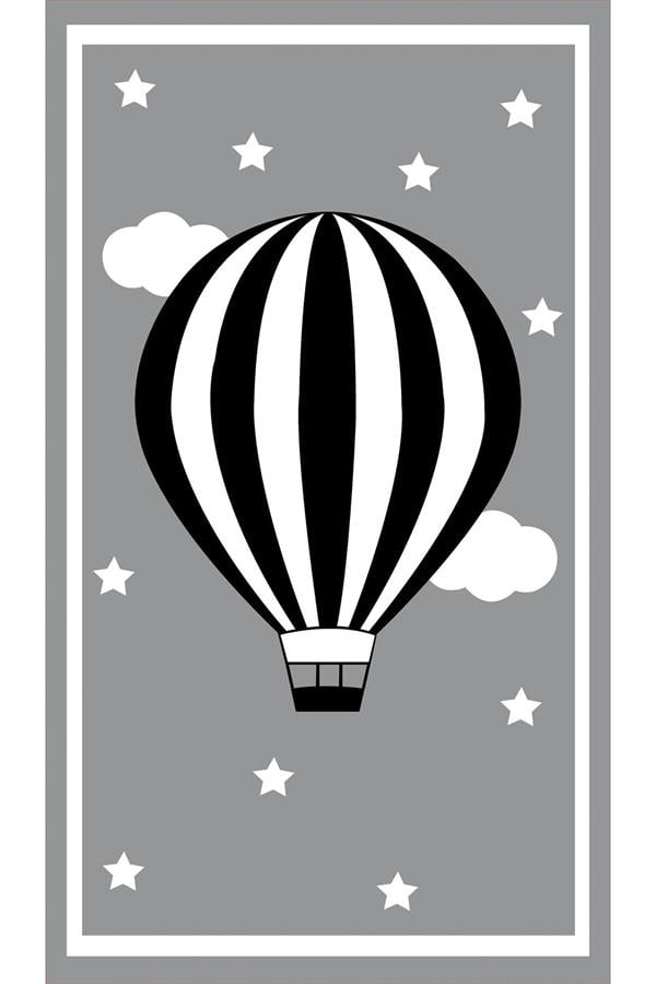 Kaymaz Tabanlı Yıkanabilir Balon Desenli Çocuk Halısı Dot Taban Halı