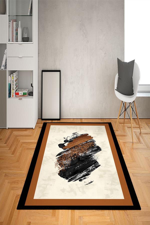 Kaymaz Tabanlı Yıkanabilir Dekoratif Desenli Dot Taban Halı