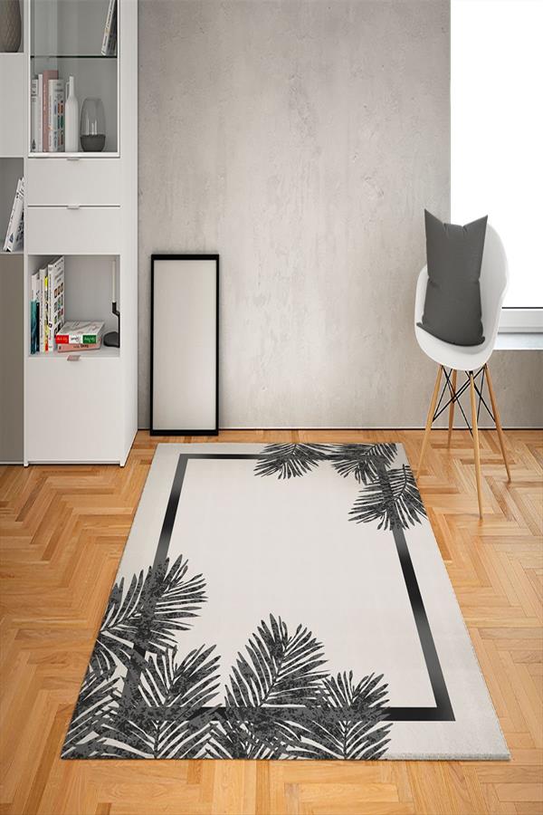 Kaymaz Tabanlı Yıkanabilir Dekoratif Desenli Dot Taban Halı