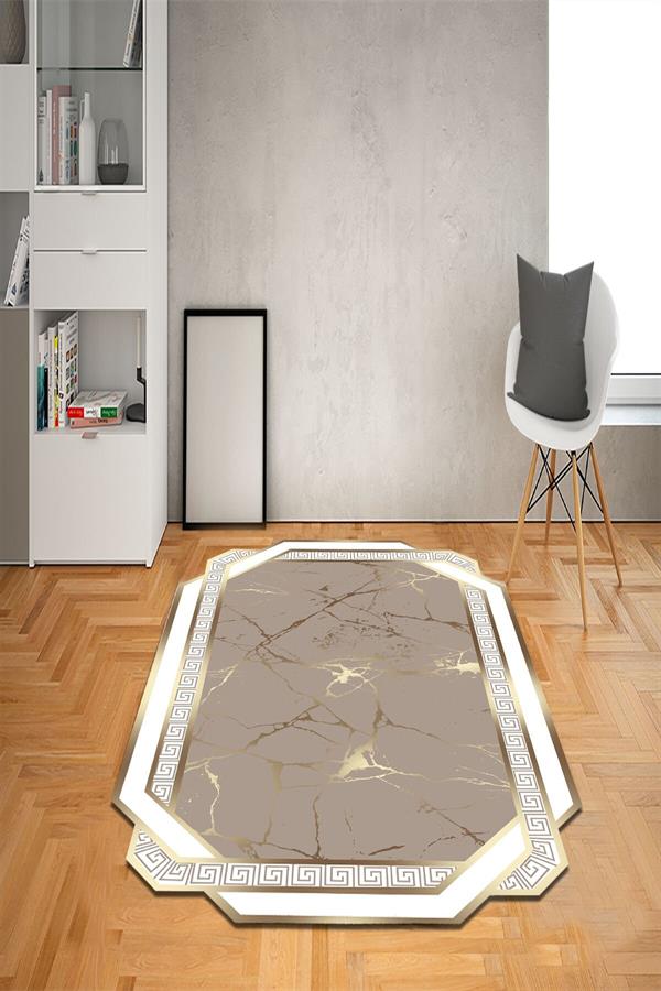 Kaymaz Tabanlı Yıkanabilir Dekoratif Desenli Dot Taban Halı