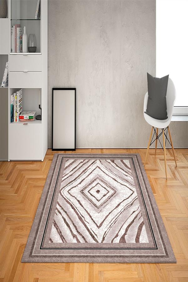 Kaymaz Tabanlı Yıkanabilir Dekoratif Desenli Dot Taban Halı