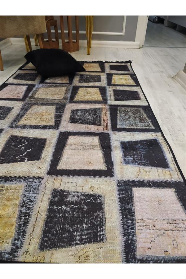 Kaymaz Tabanlı Yıkanabilir Dekoratif Kilim Desenli Dokuma Taban Halı