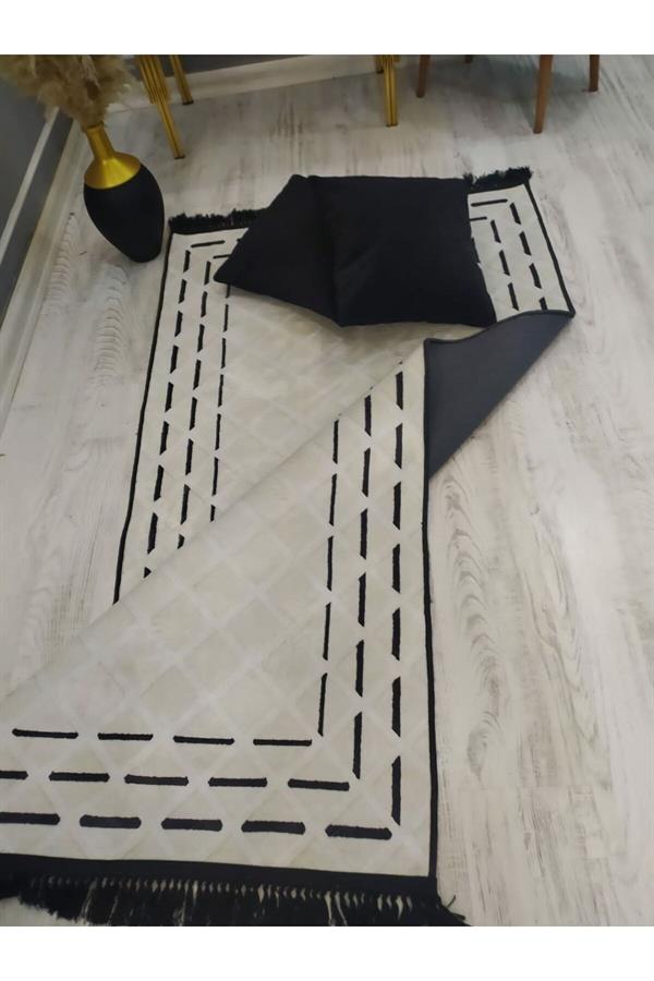 Kaymaz Tabanlı Yıkanabilir Dekoratif Modern Desenli Dokuma Taban Halı