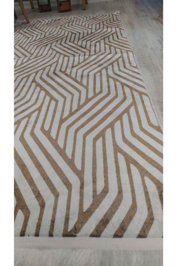 Kaymaz Tabanlı Yıkanabilir Dekoratif Modern Desenli Dokuma Taban Halı