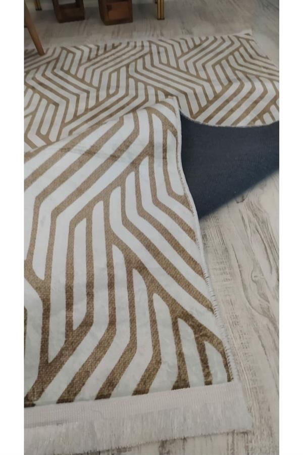 Kaymaz Tabanlı Yıkanabilir Dekoratif Modern Desenli Dokuma Taban Halı