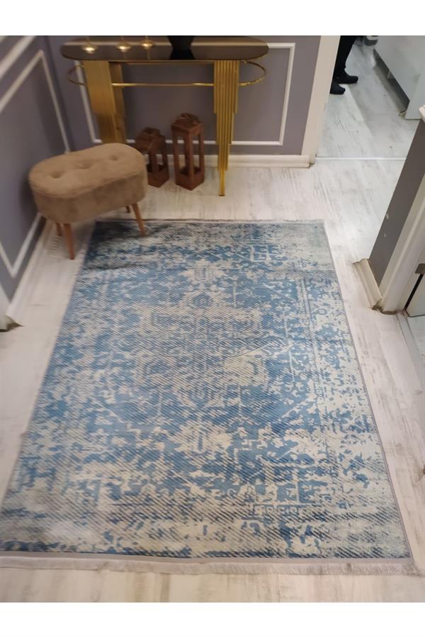 Kaymaz Tabanlı Yıkanabilir Dekoratif Modern Desenli Dokuma Taban Halı