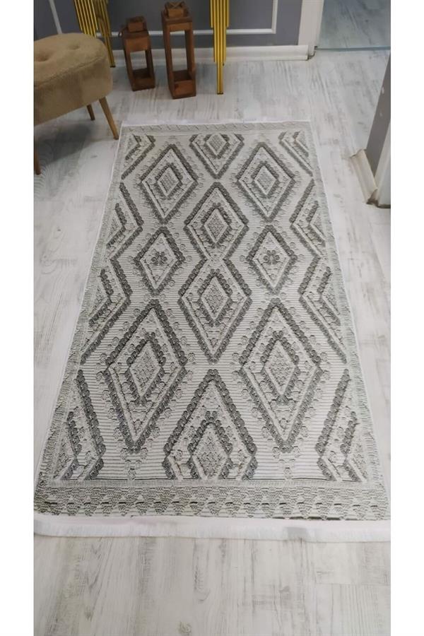Kaymaz Tabanlı Yıkanabilir Dekoratif Modern Desenli Dokuma Taban Halı