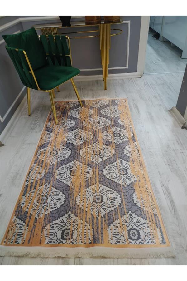 Kaymaz Tabanlı Yıkanabilir Dekoratif Örüntü Desenli Dokuma Taban Halı