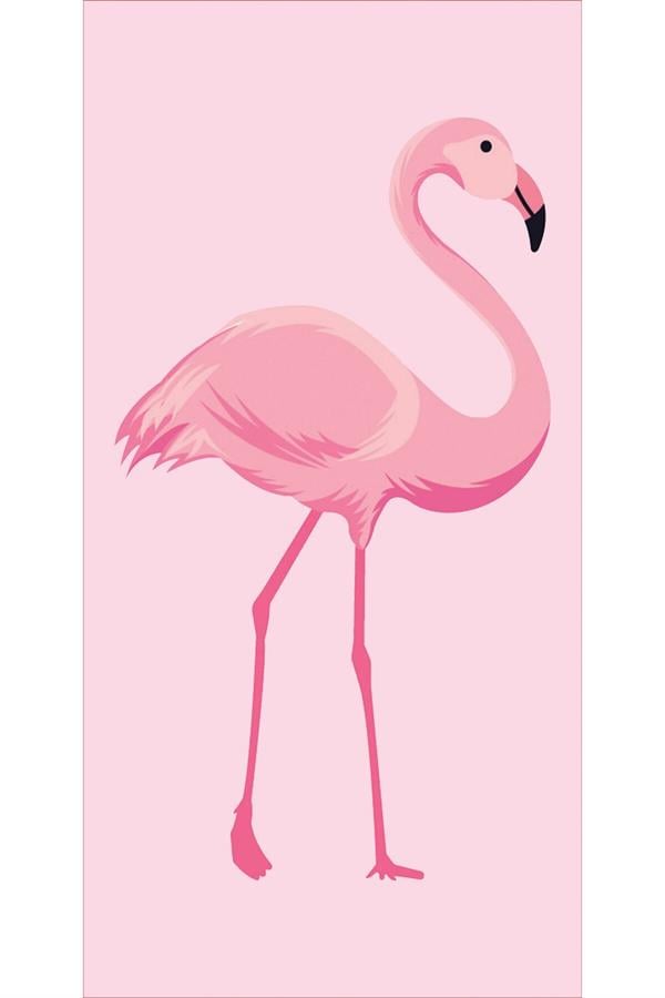 Kaymaz Tabanlı Yıkanabilir Flamingo Desenli Çocuk Halısı Dot Taban Halı