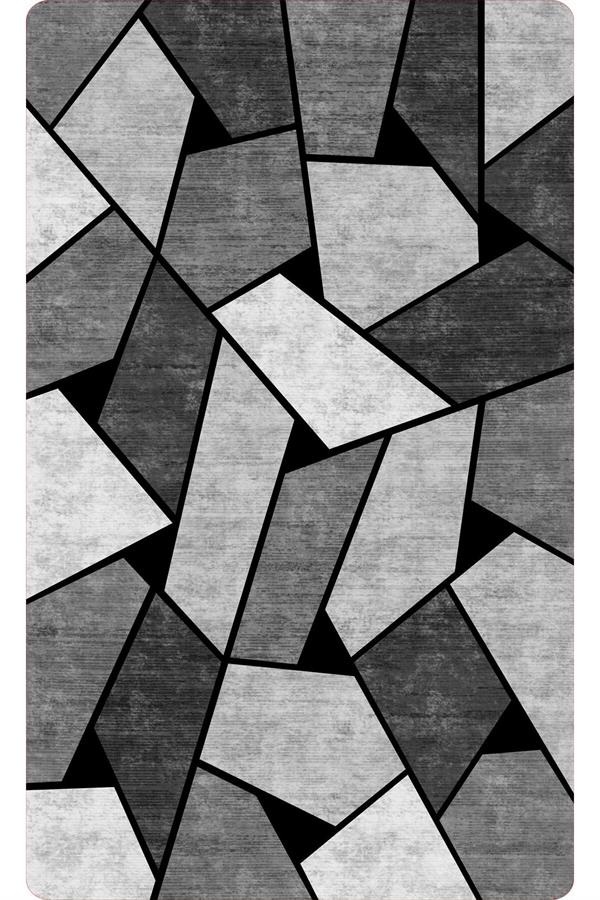 Kaymaz Tabanlı Yıkanabilir Geometrik Desenli Dot Taban Halı