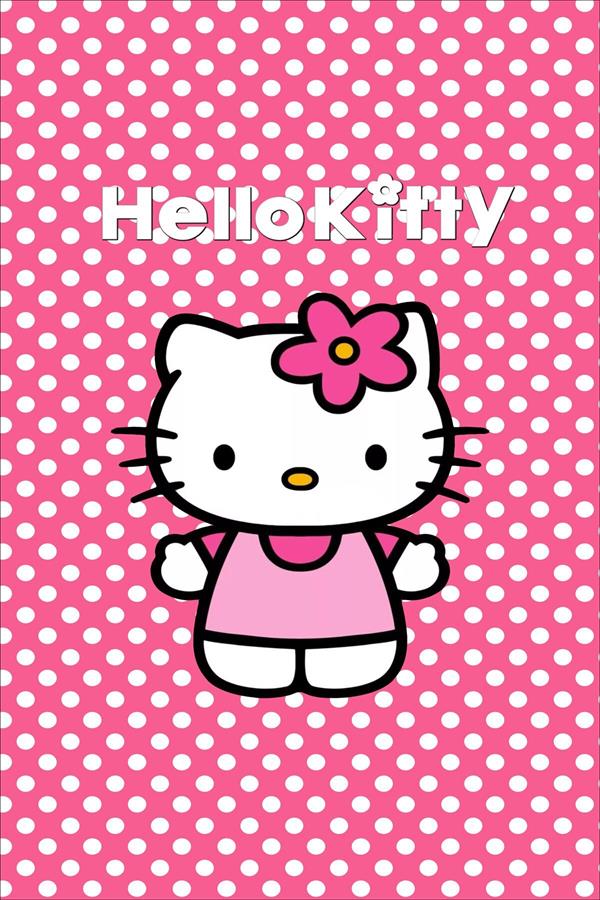 Kaymaz Tabanlı Yıkanabilir Hello Kity Desenli Çocuk Halısı Dot Taban Halı