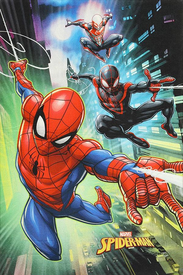 Kaymaz Tabanlı Yıkanabilir Marvel Desenli Çocuk Halısı Dot Taban Halı