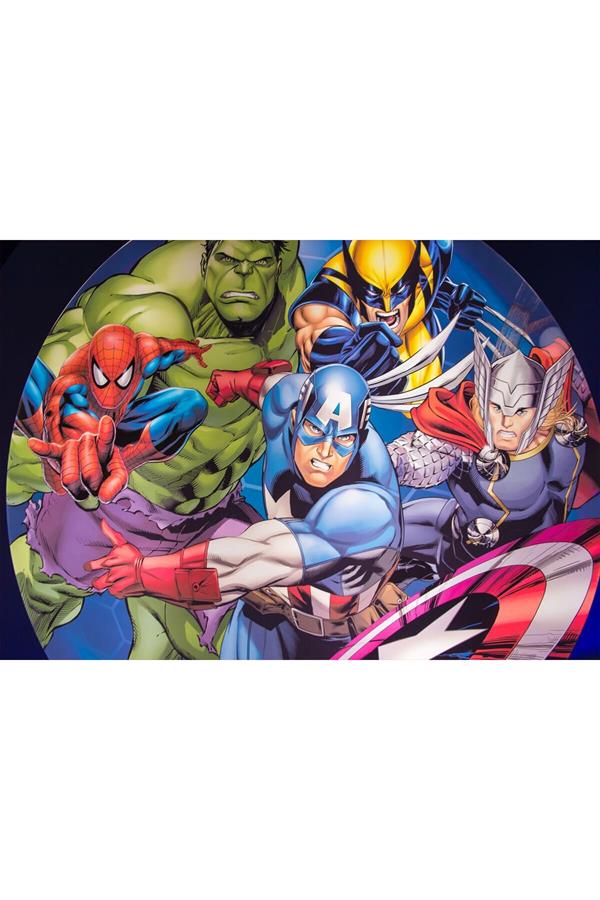Kaymaz Tabanlı Yıkanabilir Marvel Desenli Çocuk Halısı Dot Taban Halı