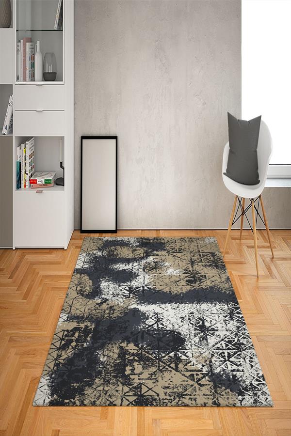Kaymaz Tabanlı Yıkanabilir Renkli Desenli Dot Taban Halı