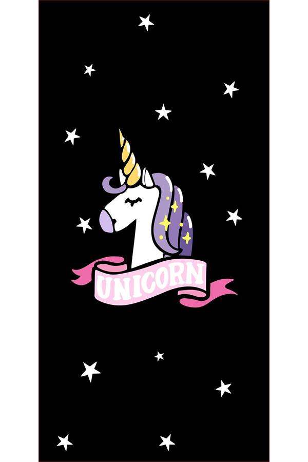 Kaymaz Tabanlı Yıkanabilir Unicorn Desenli Çocuk Halısı Dot Taban Halı