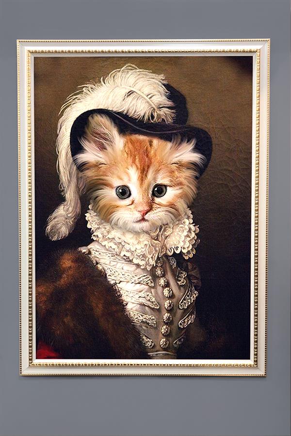 Kedi Tablosu Portresi 50x70CM