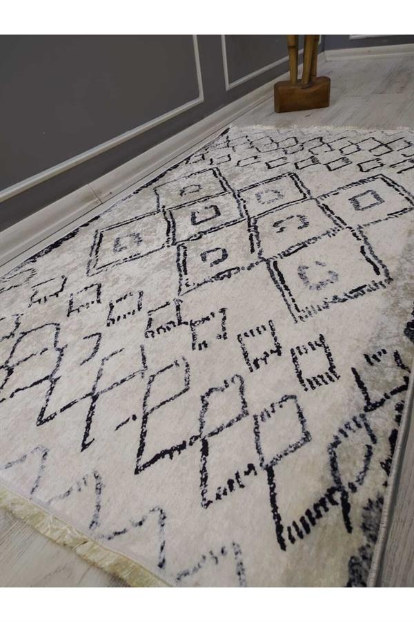 Kilim Desenli Kaymaz Tabanlı Yıkanabilir Leke Tutmaz Dokuma Taban Halı