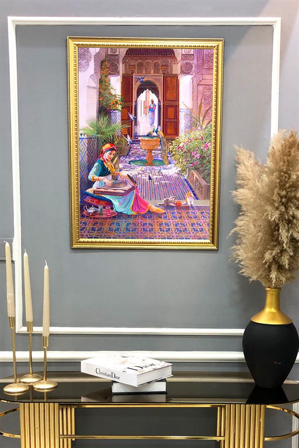 Kız Desenli Çerçeveli Tablo Duvar Tablosu 50x70cm ORYNTL07