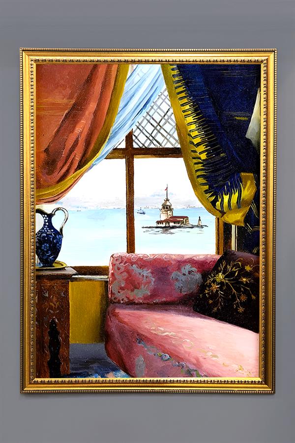 Kız Kulesi Desenli Çerçeveli Tablo Duvar Tablosu 50x70cm ORYNTL15