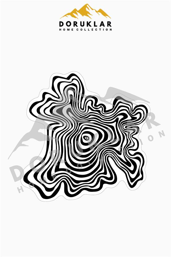 Lazer Kesim Modern Desenli Süngerli Kaymaz Dot Taban Dijital Baskı Halı H0836