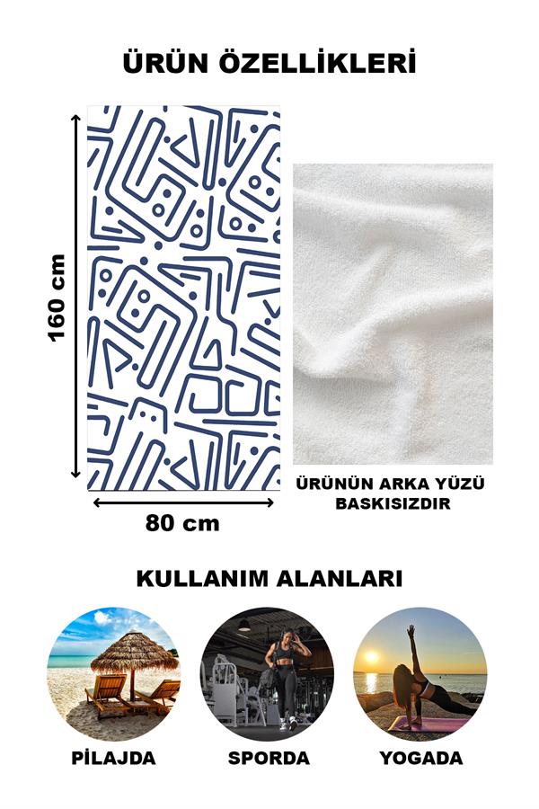 Minimal Çizgi Desenli Plaj Deniz Havlusu Peştemal 80x160 CM NRM11