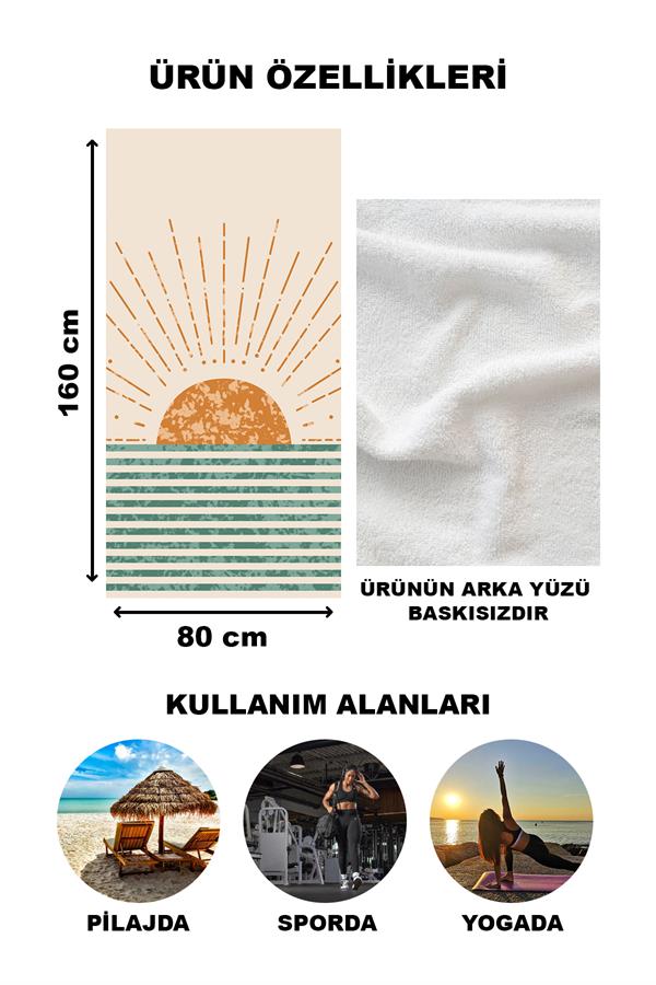 Minimal Soyut Desenli Plaj Deniz Havlusu Peştemal 80x160 CM SPC12