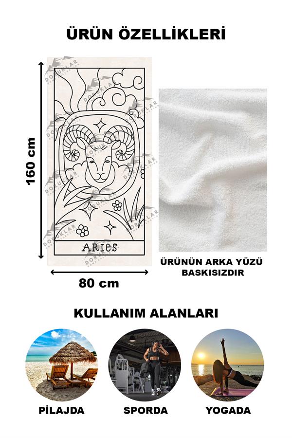 Modern Desenli Dijital Baskı Plaj Deniz Havlusu Peştamal 80x160 Cm BRS030