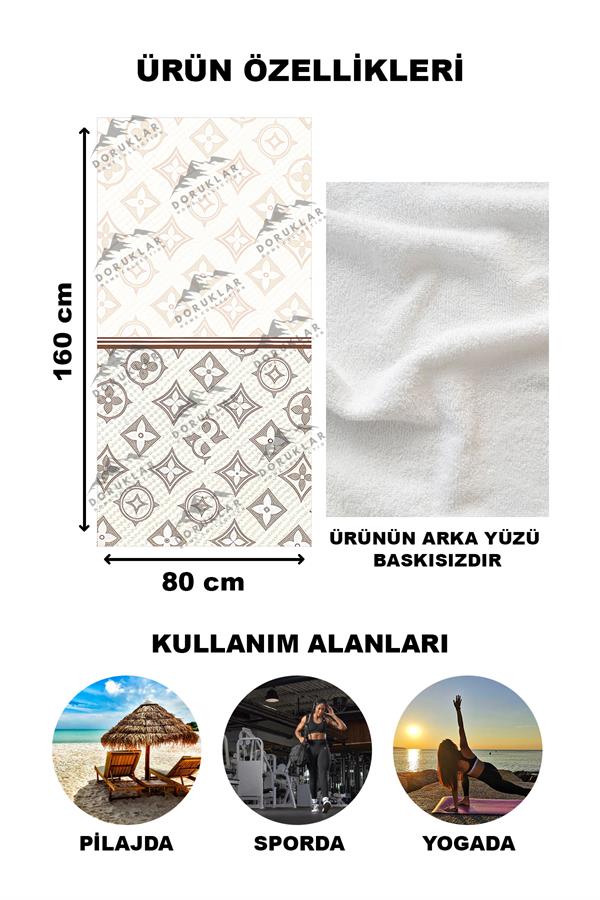 Modern Desenli Dijital Baskı Plaj Deniz Havlusu Peştamal 80x160 Cm TKR002