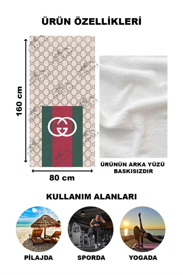 Modern Desenli Dijital Baskı Plaj Deniz Havlusu Peştamal 80x160 Cm TKR006