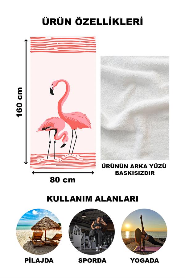 Modern Desenli Dijital Baskı Plaj Deniz Havlusu Peştamal 80x160 Cm BRS002