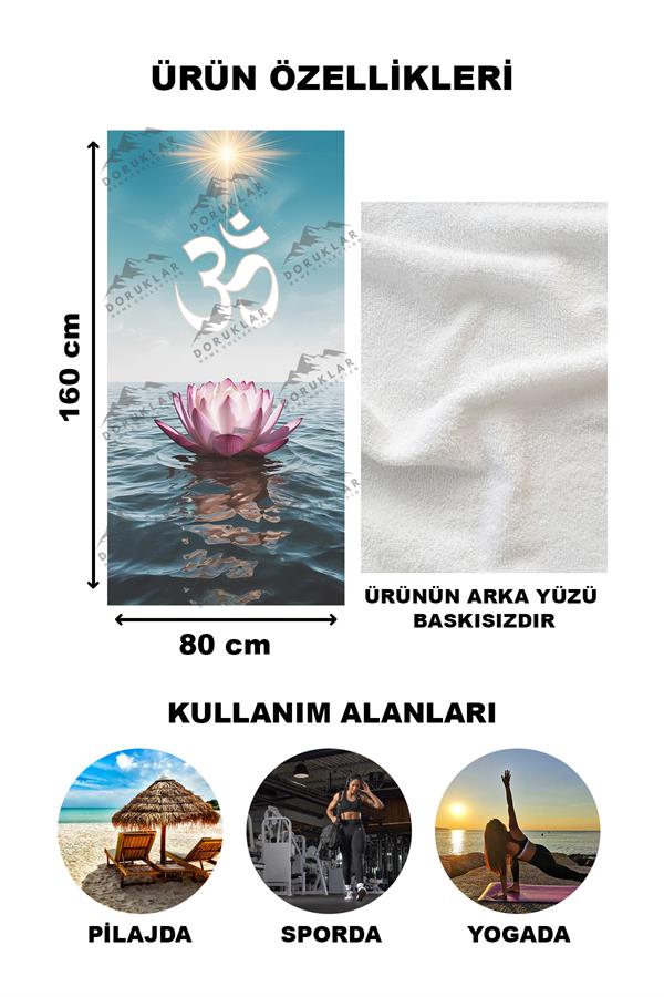 Modern Desenli Dijital Baskı Plaj Deniz Havlusu Peştamal 80x160 Cm BRS023
