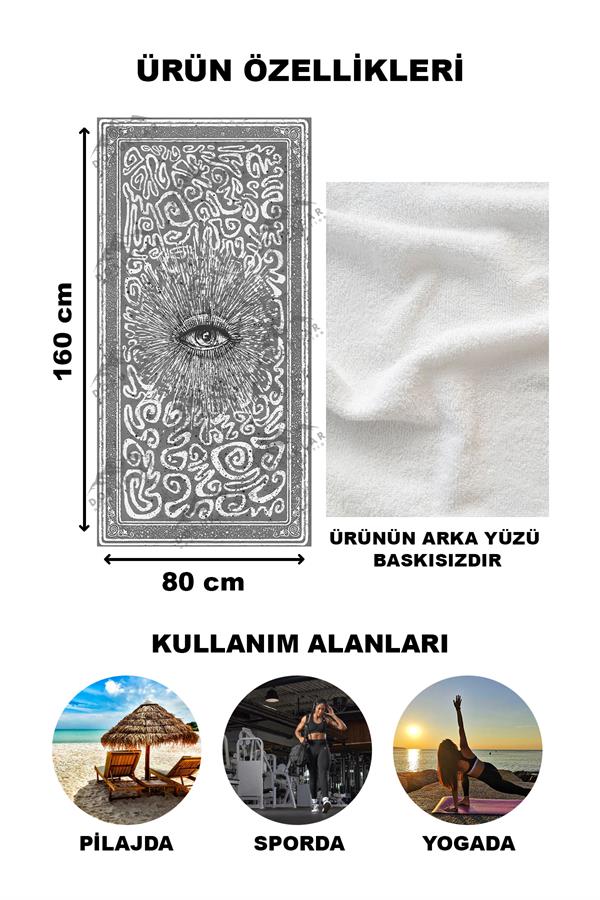 Modern Desenli Dijital Baskı Plaj Deniz Havlusu Peştamal 80x160 Cm BRS021