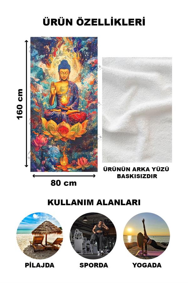 Modern Desenli Dijital Baskı Plaj Deniz Havlusu Peştamal 80x160 Cm BRS037
