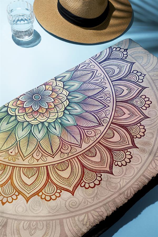 Modern Desenli Dijital Baskı Plaj Deniz Havlusu Peştamal 80x160 Cm BRS052