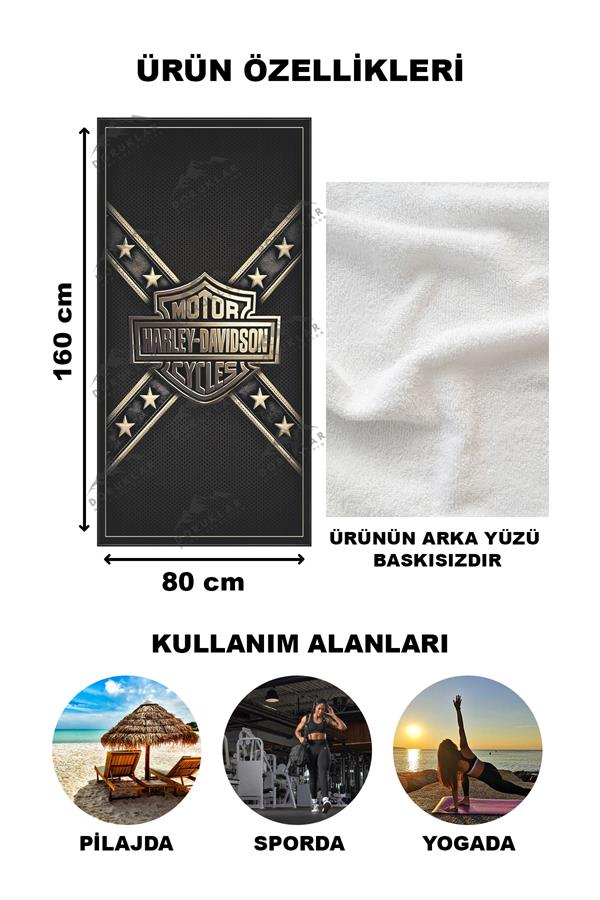 Modern Desenli Dijital Baskı Plaj Deniz Havlusu Peştamal 80x160 Cm BRS015