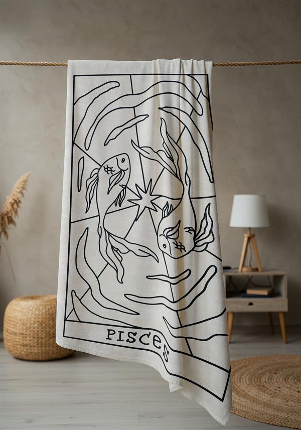 Modern Desenli Dijital Baskı Plaj Deniz Havlusu Peştamal 80x160 Cm BRS043