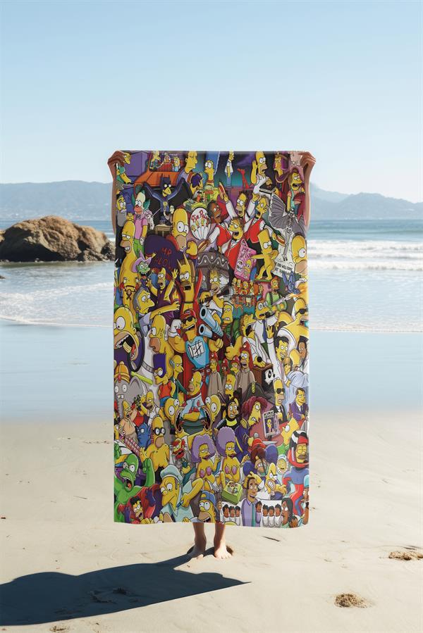 Modern Desenli Dijital Baskı Plaj Deniz Havlusu Peştamal 80x160 CM PİKA10