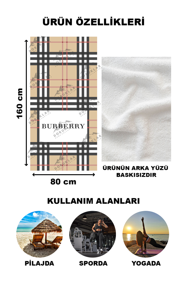Modern Desenli Dijital Baskı Plaj Deniz Havlusu Peştamal 80x160 Cm TKR007