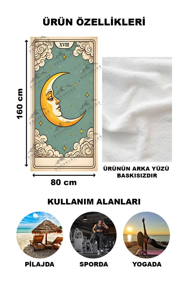 Modern Desenli Dijital Baskı Plaj Deniz Havlusu Peştamal 80x160 Cm BRS007