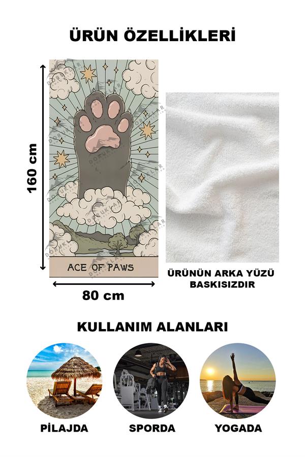 Modern Desenli Dijital Baskı Plaj Deniz Havlusu Peştamal 80x160 Cm BRS013