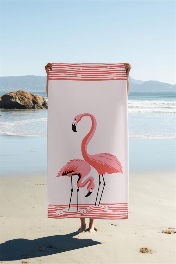Modern Desenli Dijital Baskı Plaj Deniz Havlusu Peştamal 80x160 Cm BRS002