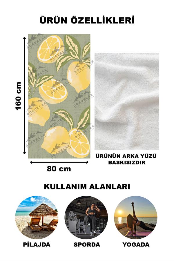 Modern Desenli Dijital Baskı Plaj Deniz Havlusu Peştamal 80x160 Cm BRS039