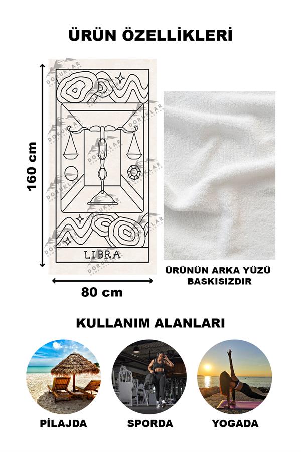 Modern Desenli Dijital Baskı Plaj Deniz Havlusu Peştamal 80x160 Cm BRS032