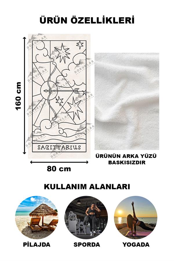 Modern Desenli Dijital Baskı Plaj Deniz Havlusu Peştamal 80x160 Cm BRS046