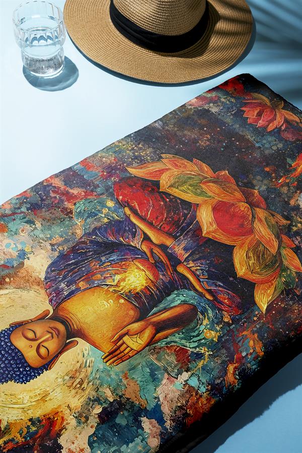 Modern Desenli Dijital Baskı Plaj Deniz Havlusu Peştamal 80x160 Cm BRS037