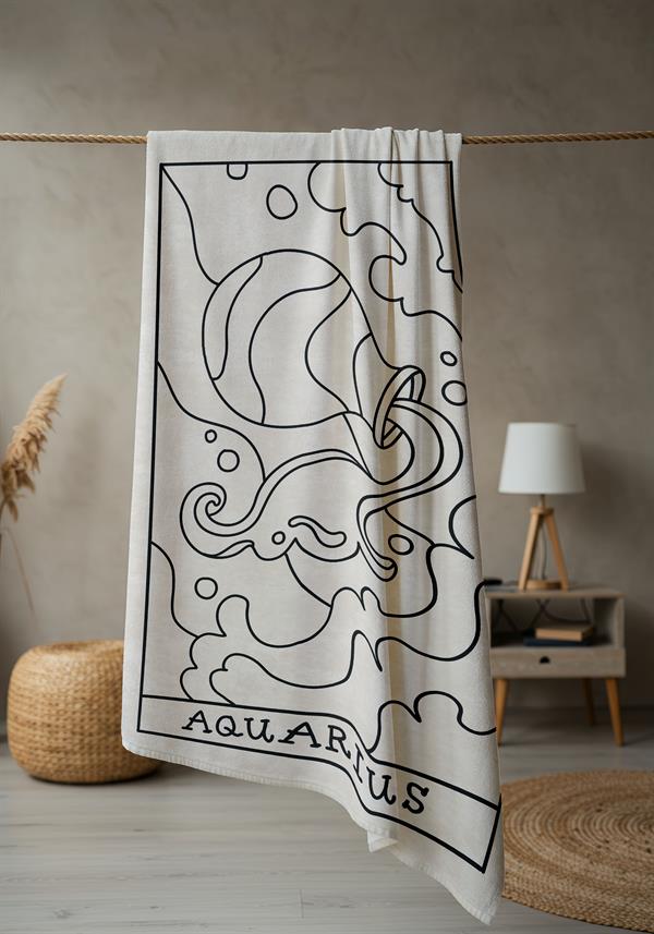 Modern Desenli Dijital Baskı Plaj Deniz Havlusu Peştamal 80x160 Cm BRS045