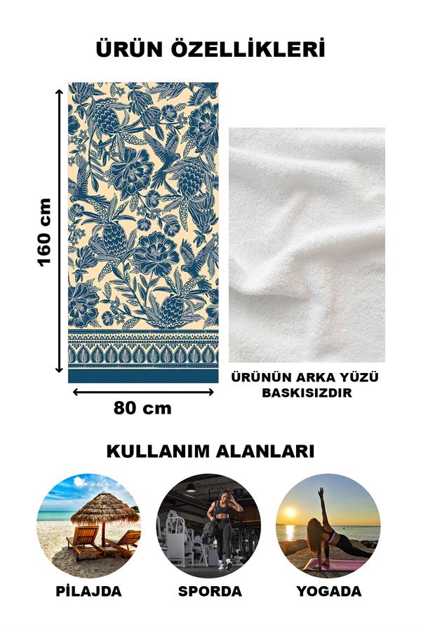 Modern Desenli Plaj Deniz Havlusu Peştemal 80x160 CM OPT06