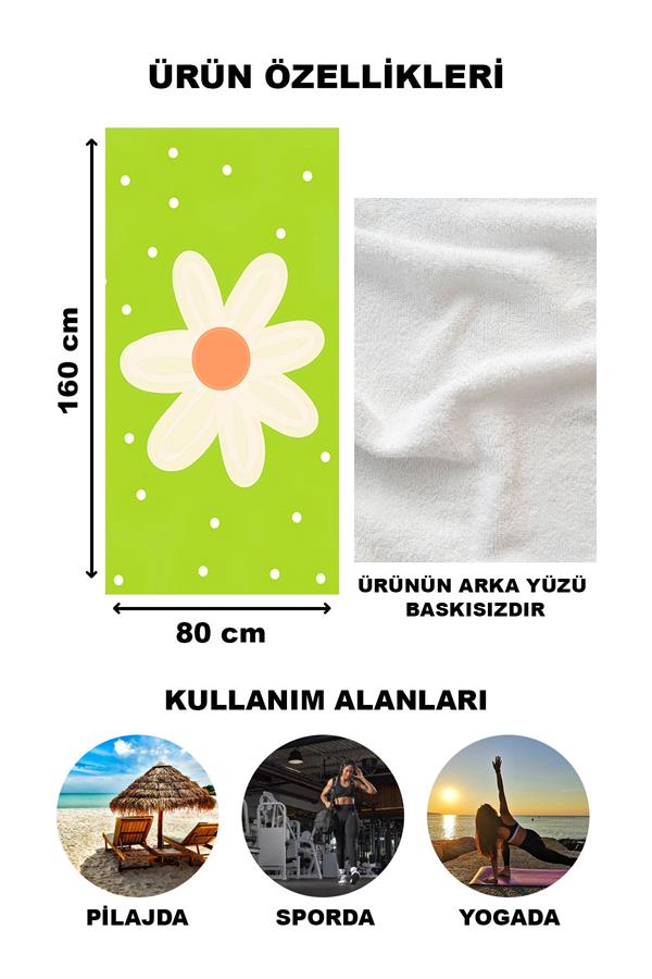 Modern Desenli Plaj Deniz Havlusu Peştemal 80x160 CM Aqua77