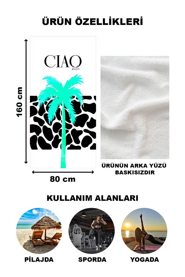 Modern Desenli Plaj Deniz Havlusu Peştemal 80x160 CM OPT01