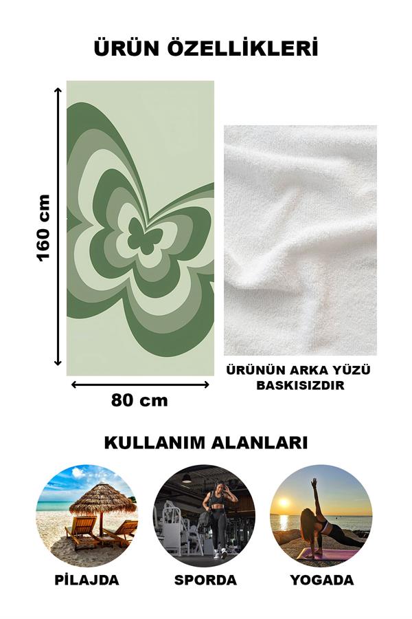 Modern Desenli Plaj Deniz Havlusu Peştemal 80x160 CM Aqua63